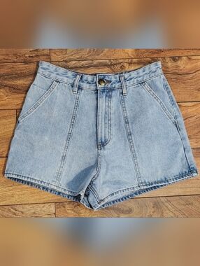 Billabong Light Blue High-Rise Denim Shorts,size 30